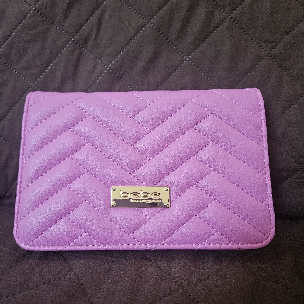 New-Bebe clutch- purple/pink